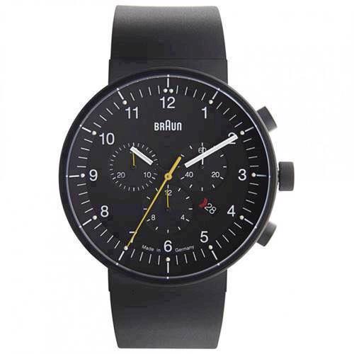 Image of Prestige IP sort mat rustfri stål quartz med chronograph Herre ur fra Braun, BN0095BKBKBKG